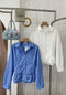Summer Casual Collar Down Back Tie Ruffle Shirts